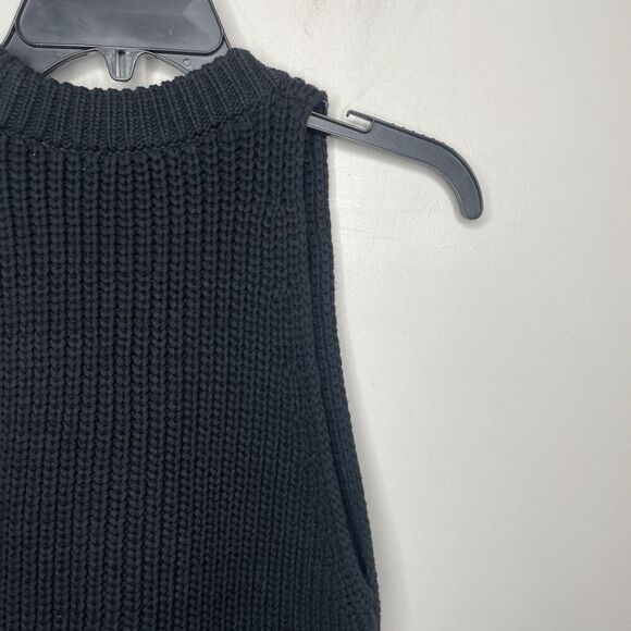 MADEWELL Cutaway Sweater Vest Women Small Black Button Up NEW Cotton Blend NQ338 - Picture 6 of 11